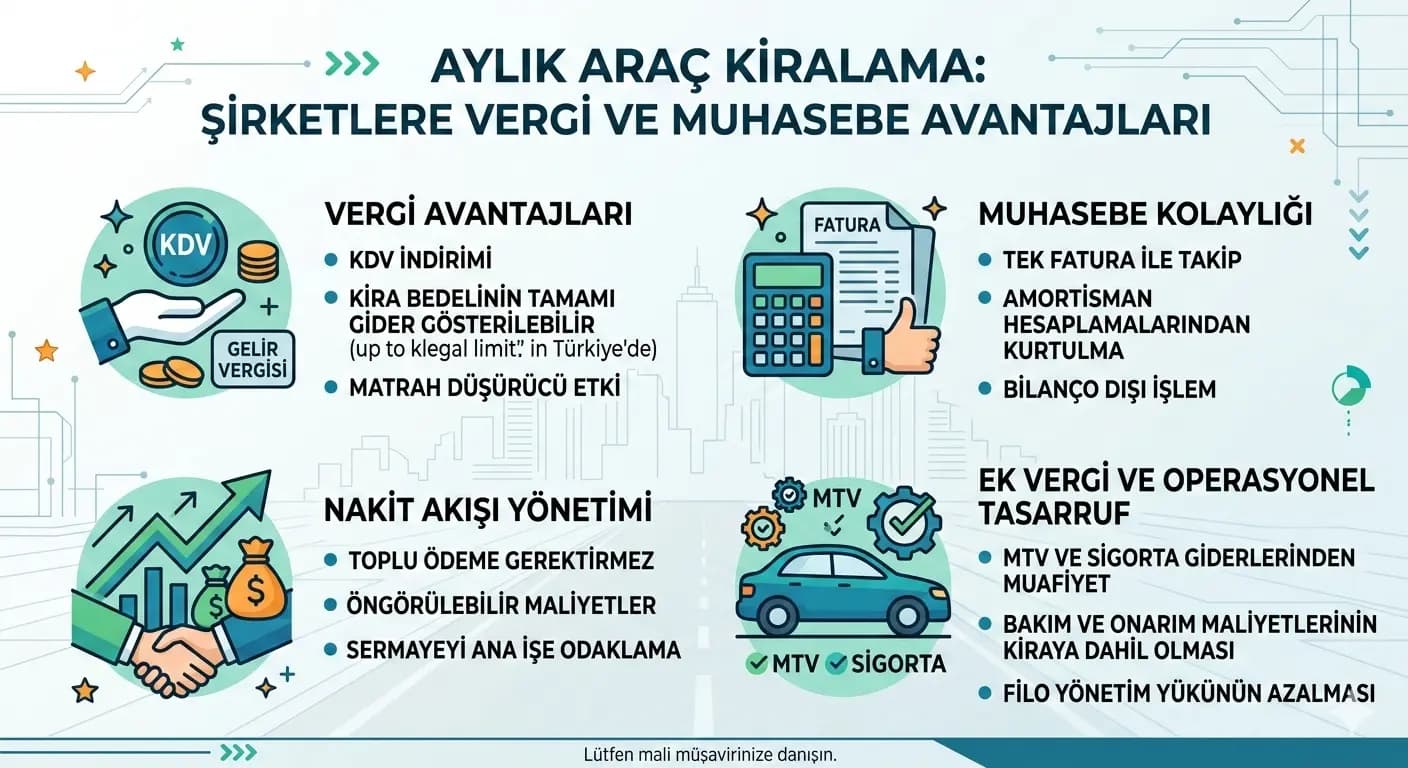 Aylık Araç Kiralama, Vergi ve Muhasebe Açısından Şirketlere Ne Kazandırır?